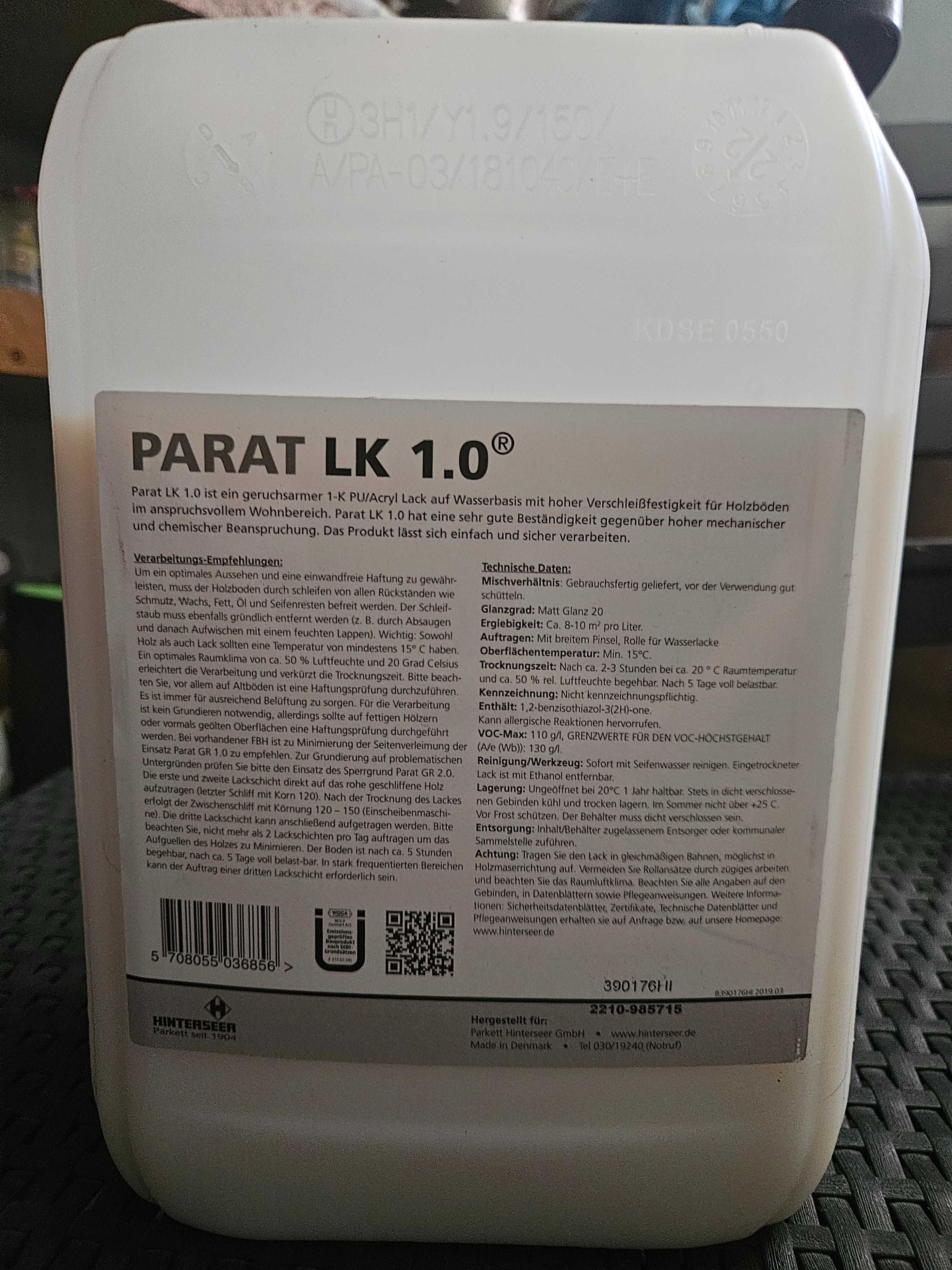 PARAT LK 1.0 5 litrów Mat x4 ŁĄCZNIE 20 LITRÓW