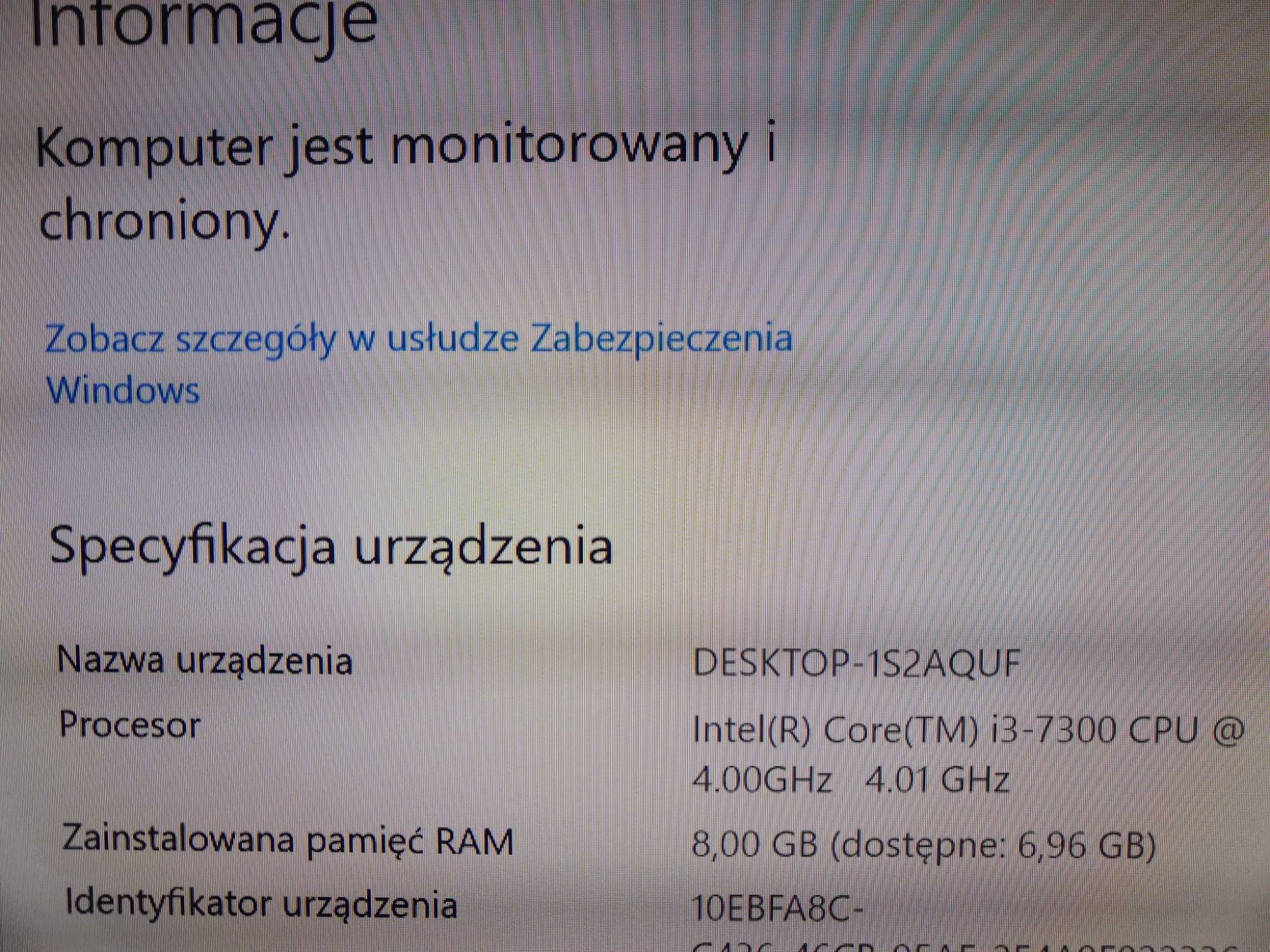 Komputer Intel Core i3 7300 4GHz 8Gb Ram