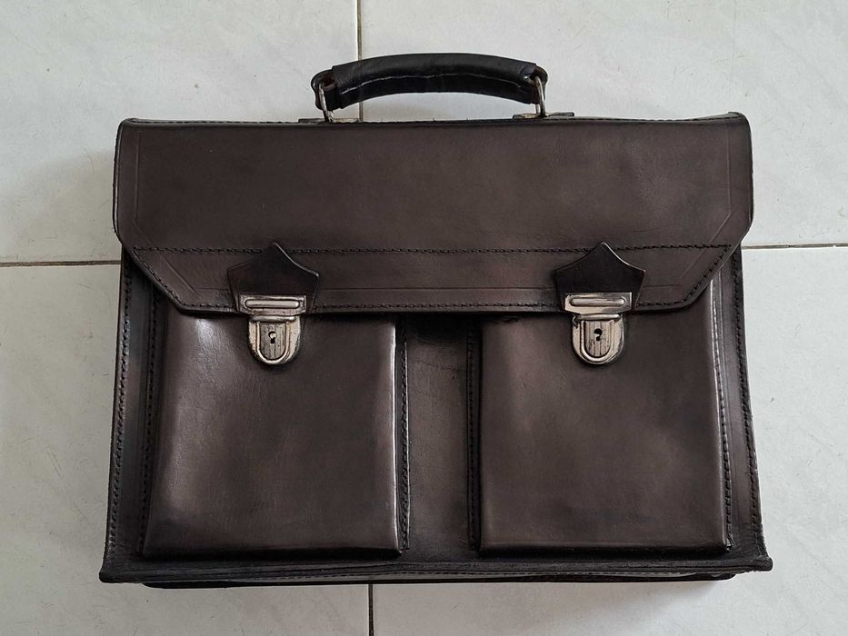 Pasta / Briefcase / Mala em pele artesanal - vintage