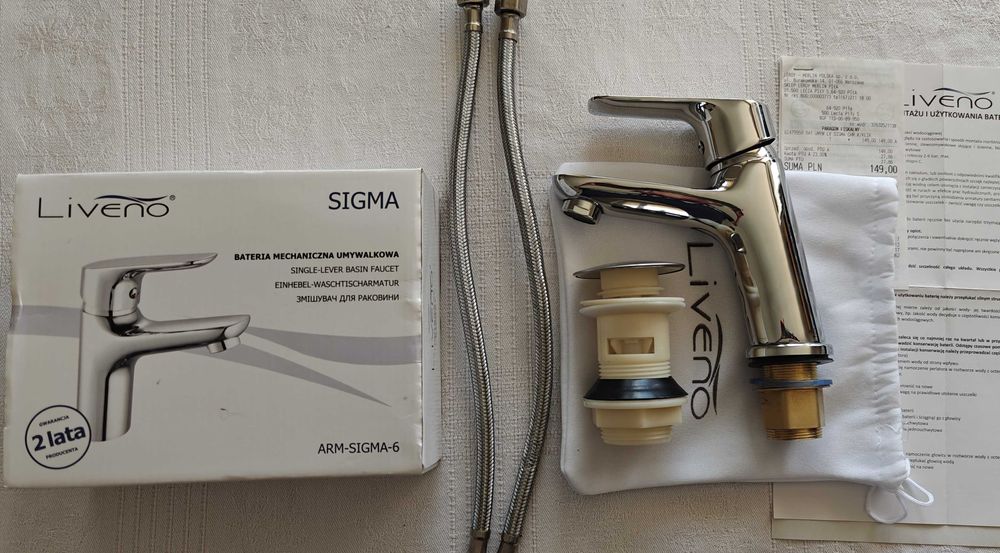 Bateria umywalkowa ARM-Sigma-6 firmy Liveno 2 lata gwarancji