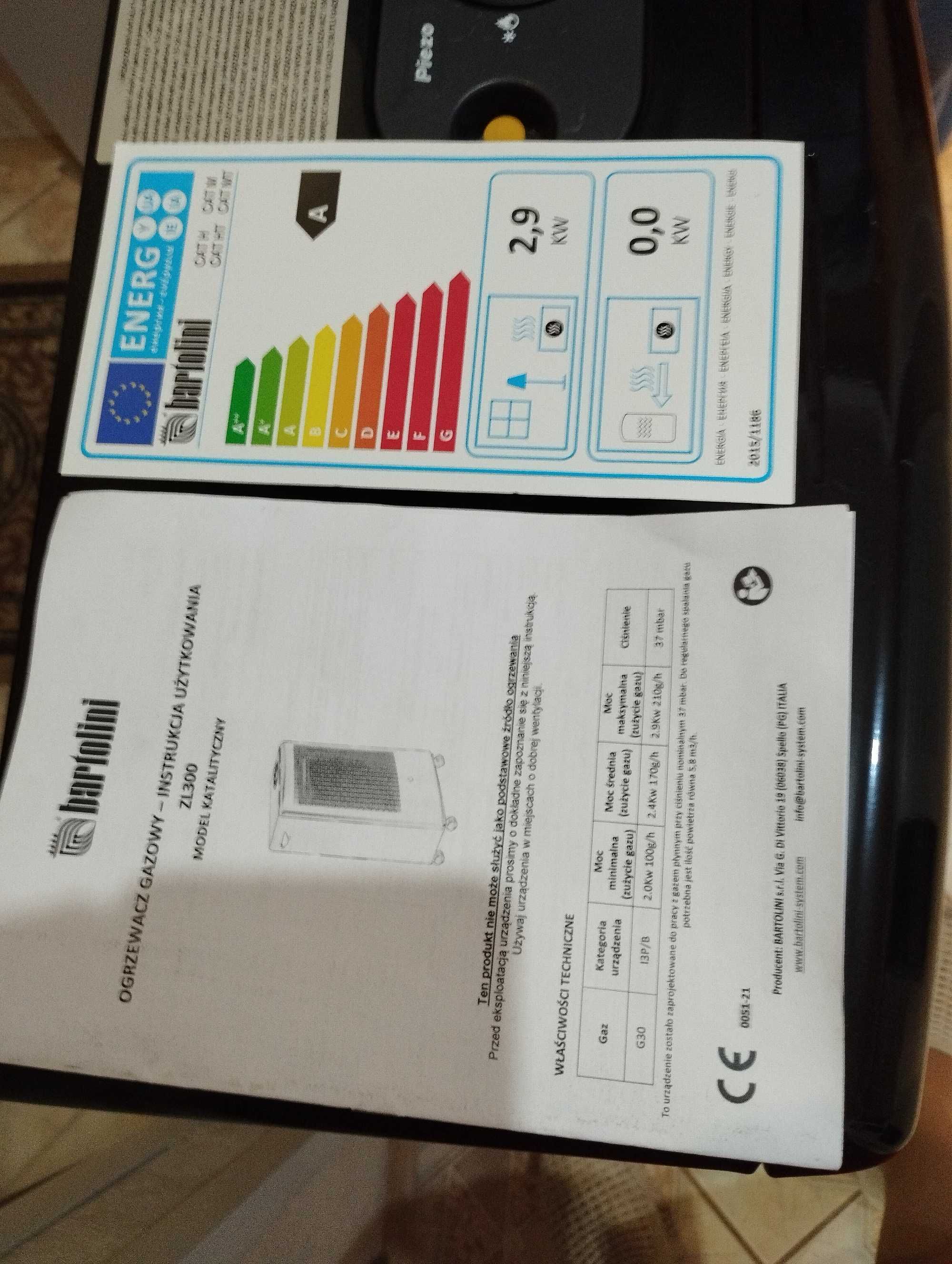 ogrzewacz gazowy z katalizatorem