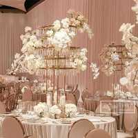 Złota kryształowa karuzela stojak glamour 160 cm wesele dekoracje ślub