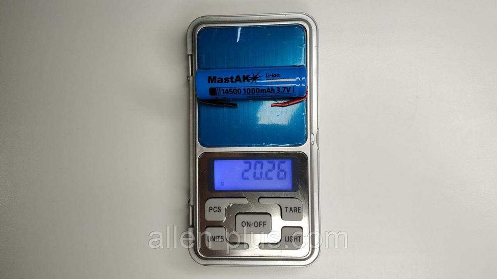 Аккумулятор MastAK Li-Ion 14500 3,7V 1000mAh, с лепестками под пайку