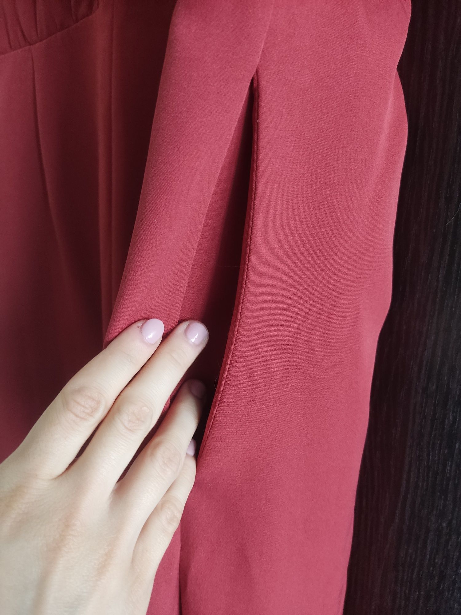 Elegancki, długi kombinezon S, wide leg, wymiary