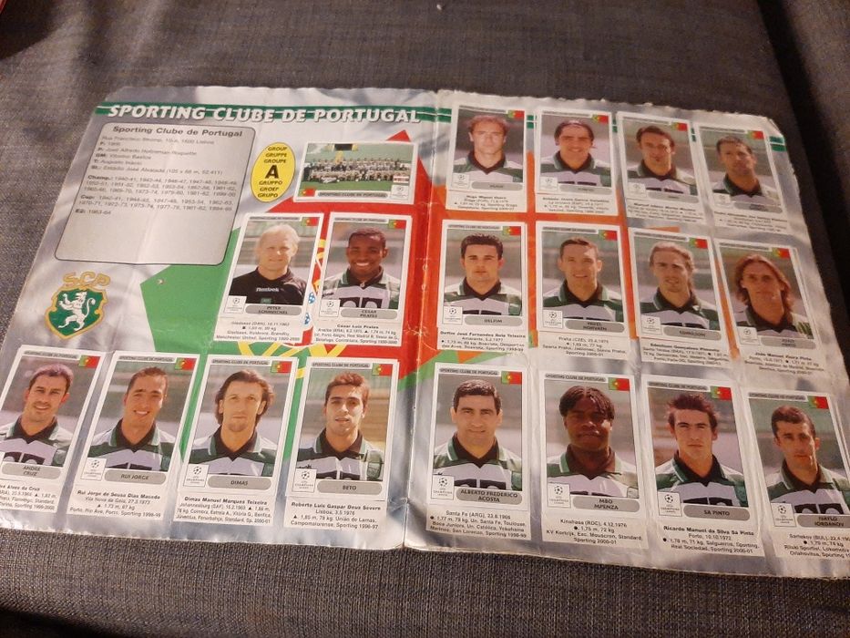 Caderneta de cromos Champions League 2000/01 completa
