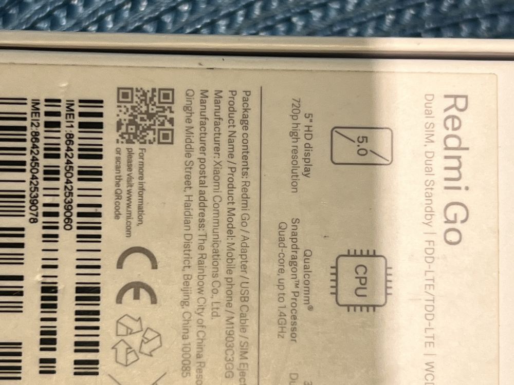 Smartfon Redmi GO 5'' 16/1GB Telefon  +starter z internet 200 GB