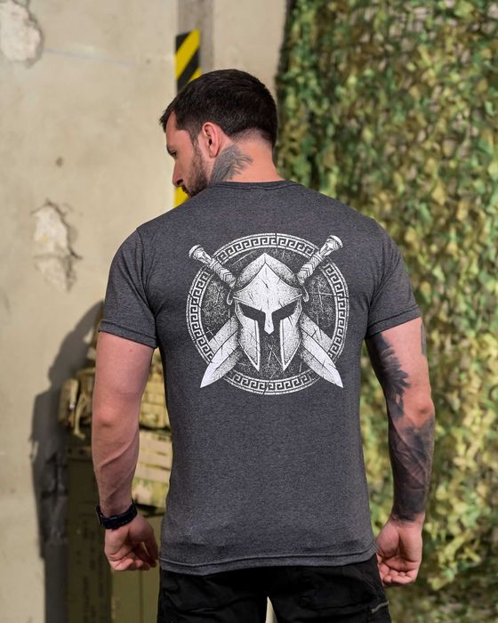 Тактична Хлопкова Футболка Spartan Сіра  95% Бавовна  Без Передоплати