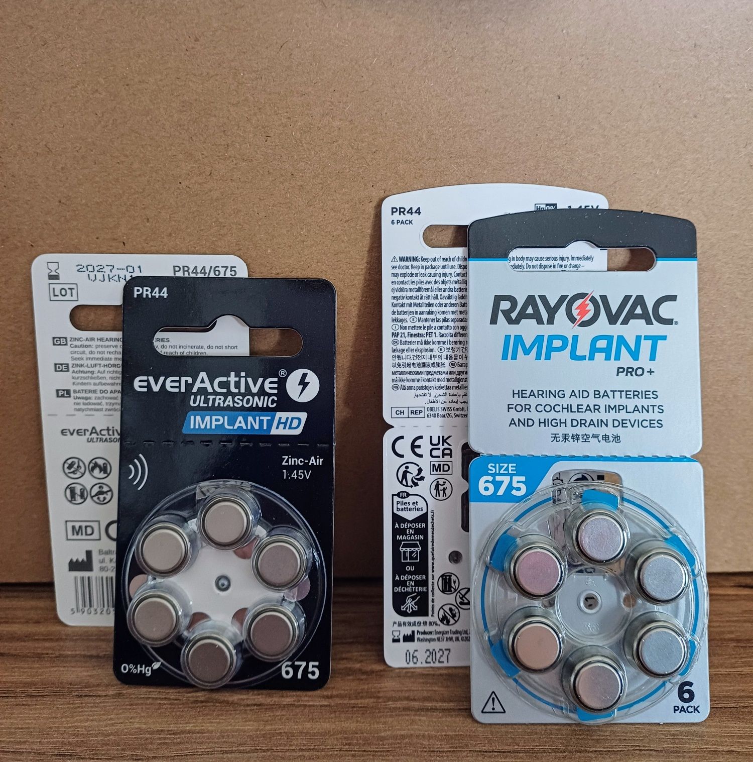 implant pro + rayovac, implant HD everactive baterie 675