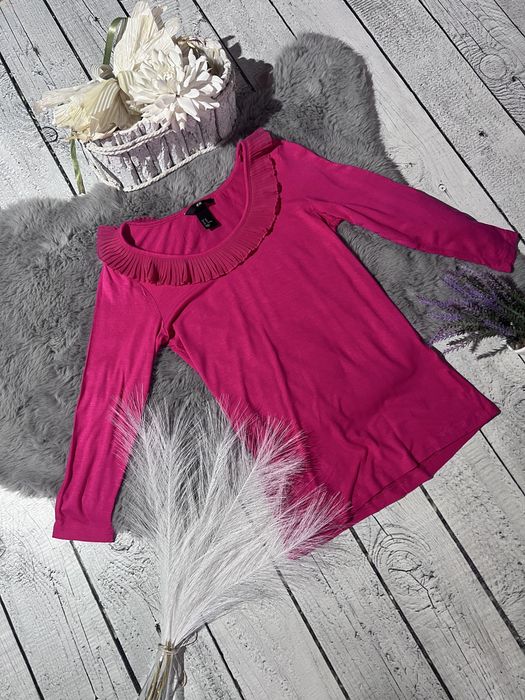 Rozowa bluzeczka z falbanka h&m s