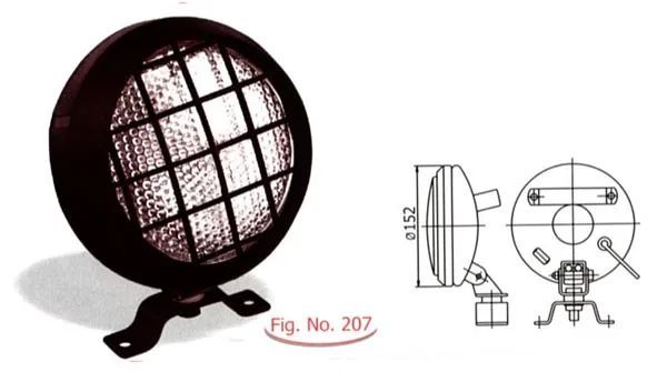 Farol redondo para trator e máquinas jipes 152mm PL212MF