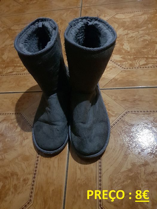 calçado - botas castanhas / cinzentas / pretas – tamanho 38 (varias)