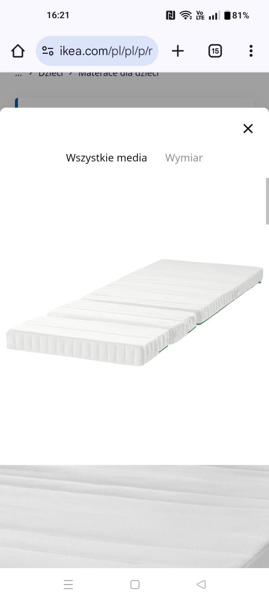 Łóżko Busunge Ikea z materacem