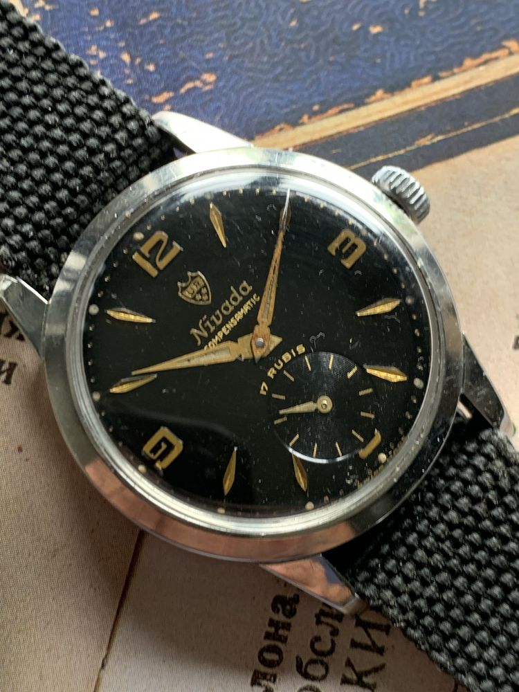 Zegarek Nivada Compensamatic stal  35mm