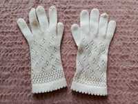 Rękawiczki ecru ażurowe