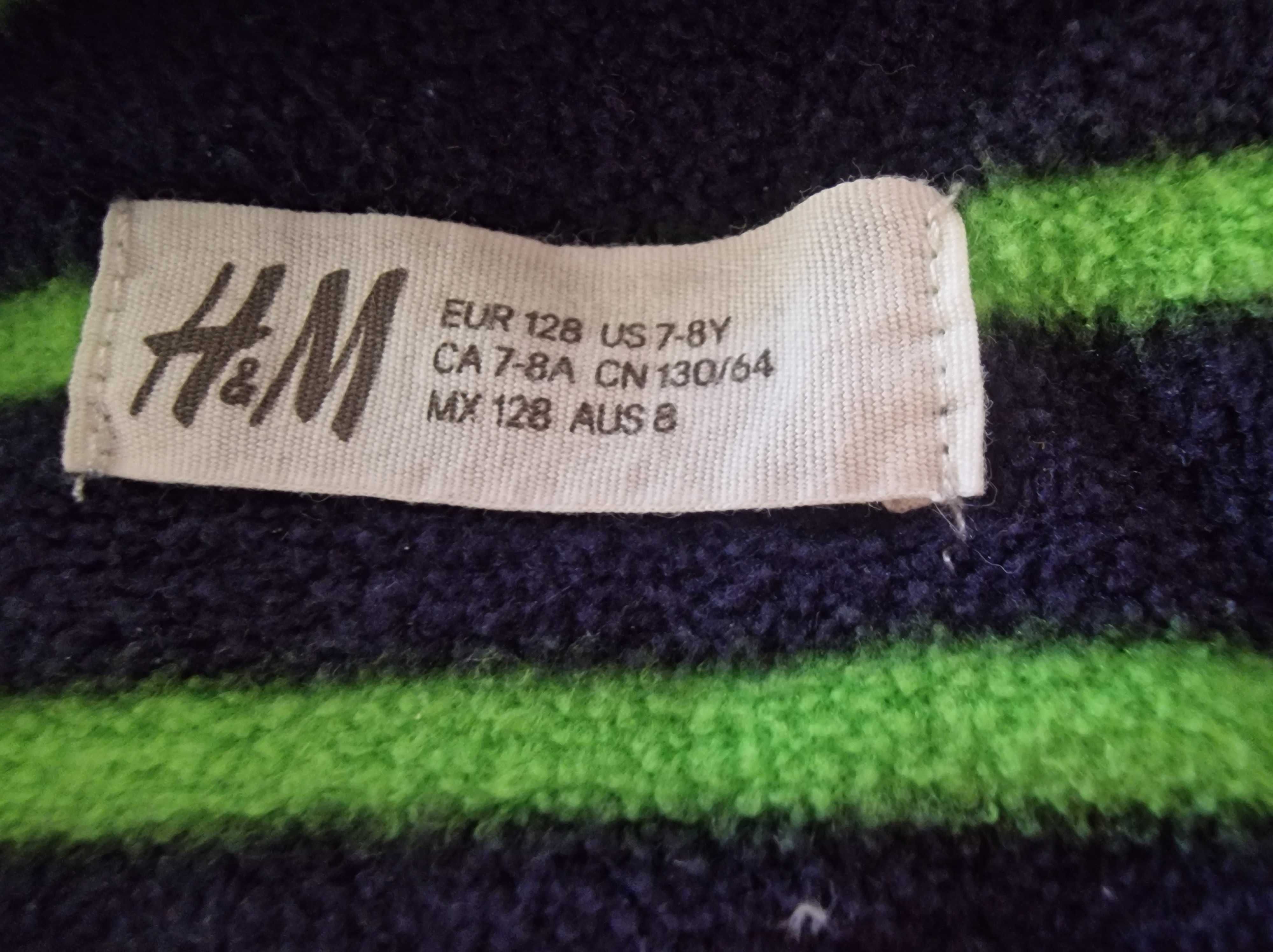 Kurtka przejściowa zielona H&M stan bdb rozm. 128 z odblaskami