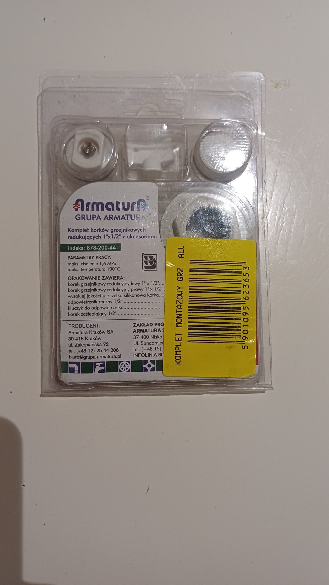 Komplet korków grzejnikowych Armatura Kraków-redukcja z 1 na 1/2  cal
