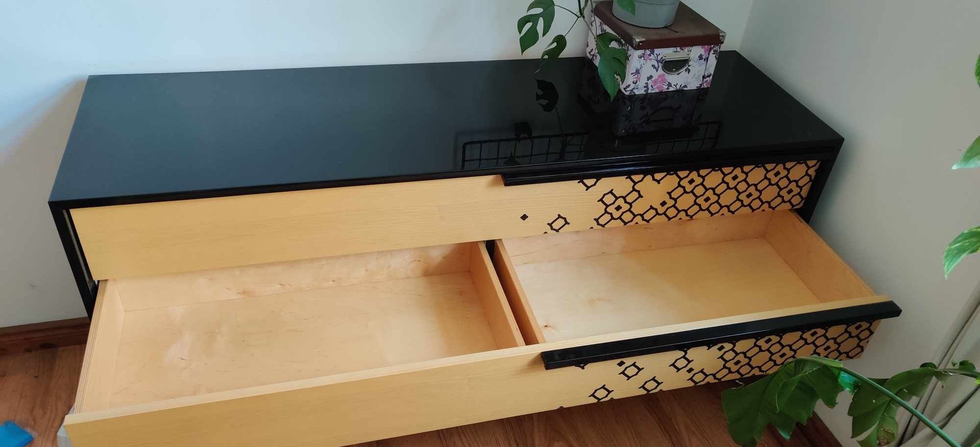 Komoda nowoczesna, elegancka ,designerska drewniana czarna lakierowana
