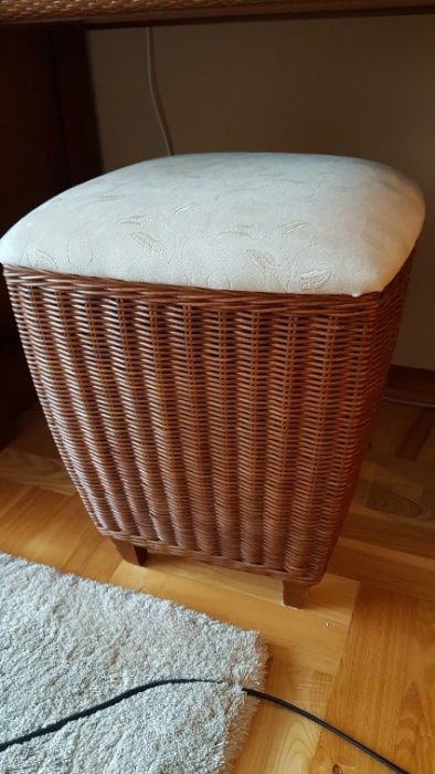 toaletka + lustro i taboret rattan prestige