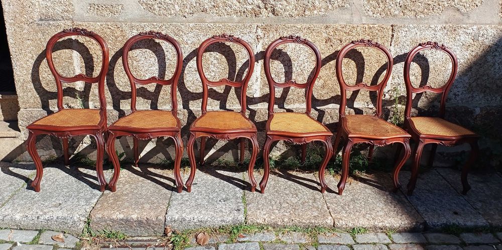 Conjunto 6 Cadeiras Mogno Palhinha