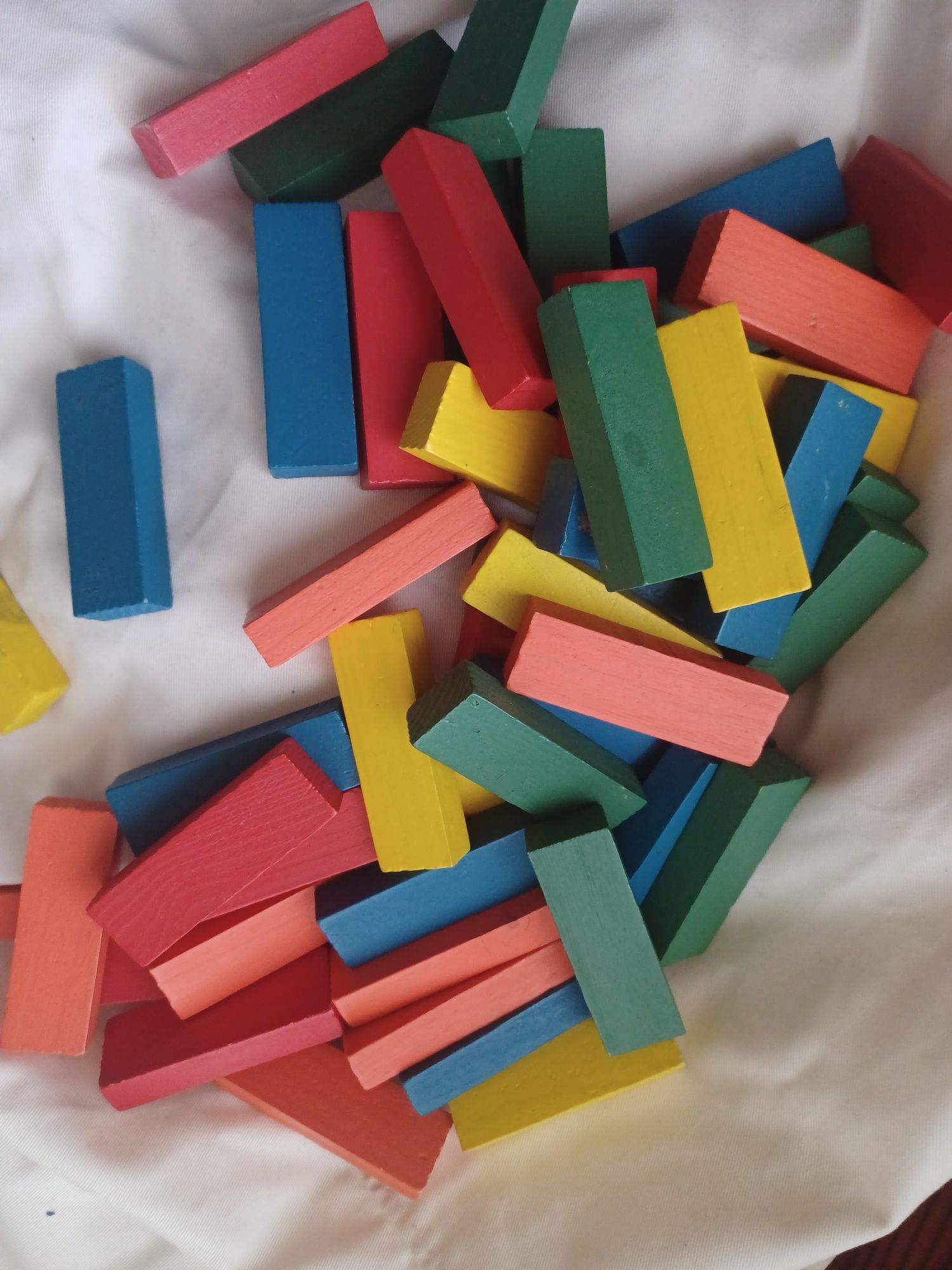 Klocki drewniane kolorowe dla dzieci 57 szt
