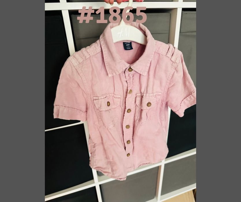 Koszula łososiowa  chłopięca babyGAP 3 lata 98cm len+bawełna # 1865