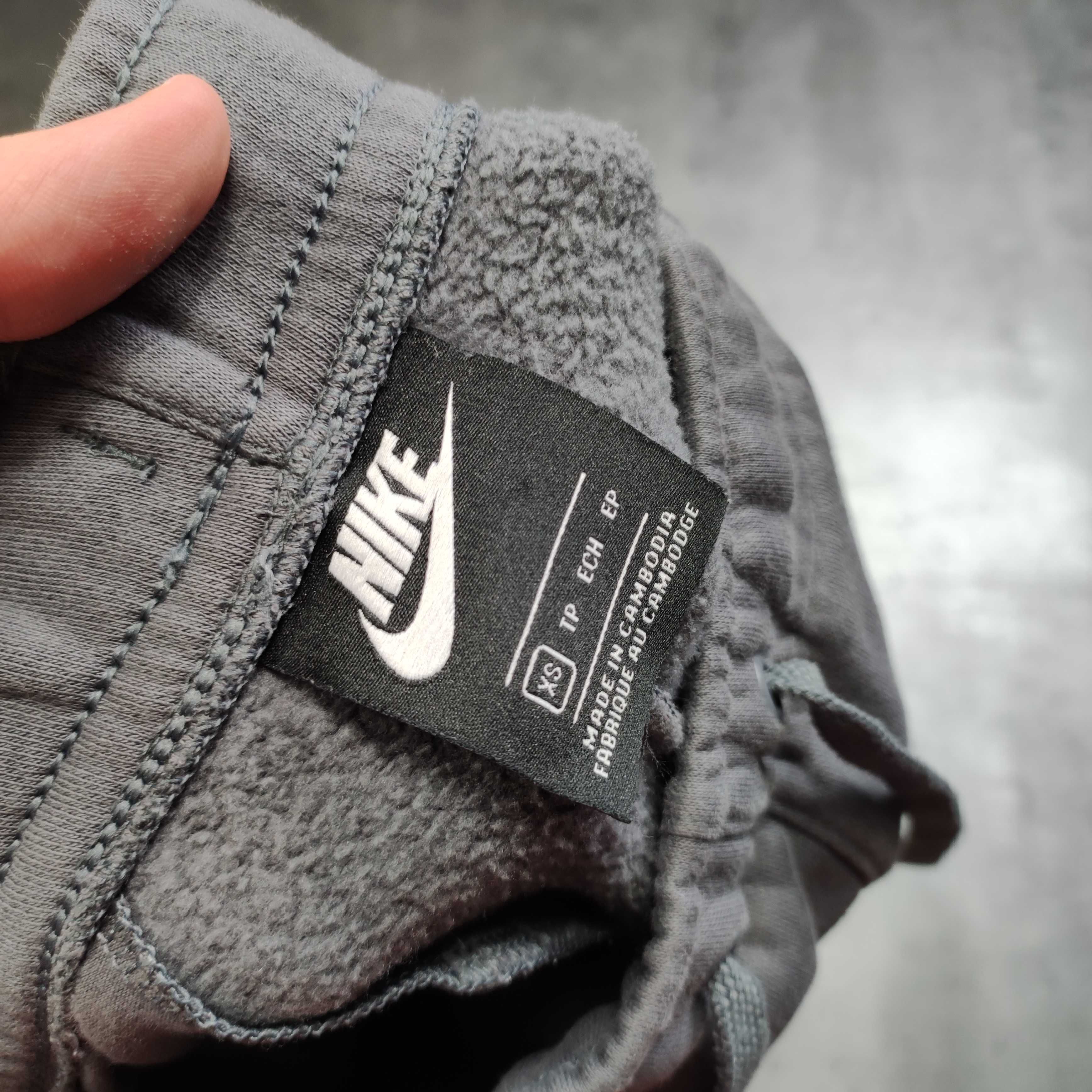 MĘSKIE Dresy Sportowe Szare Duże Logo Bawełna Nike Sport Spodnie Swosh