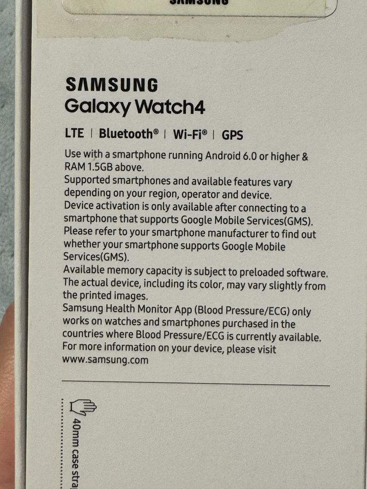 Galaxy Watch4, 40mm, LTE, kolor czarny