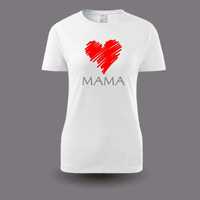 Koszulka t-shirt Mama Serce prezent na Dzień Matki damska M