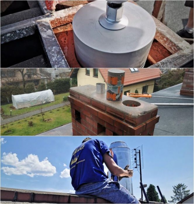 Rozwiercanie kominów naprawa komina wkład ceramiczne ceramika rozwiert