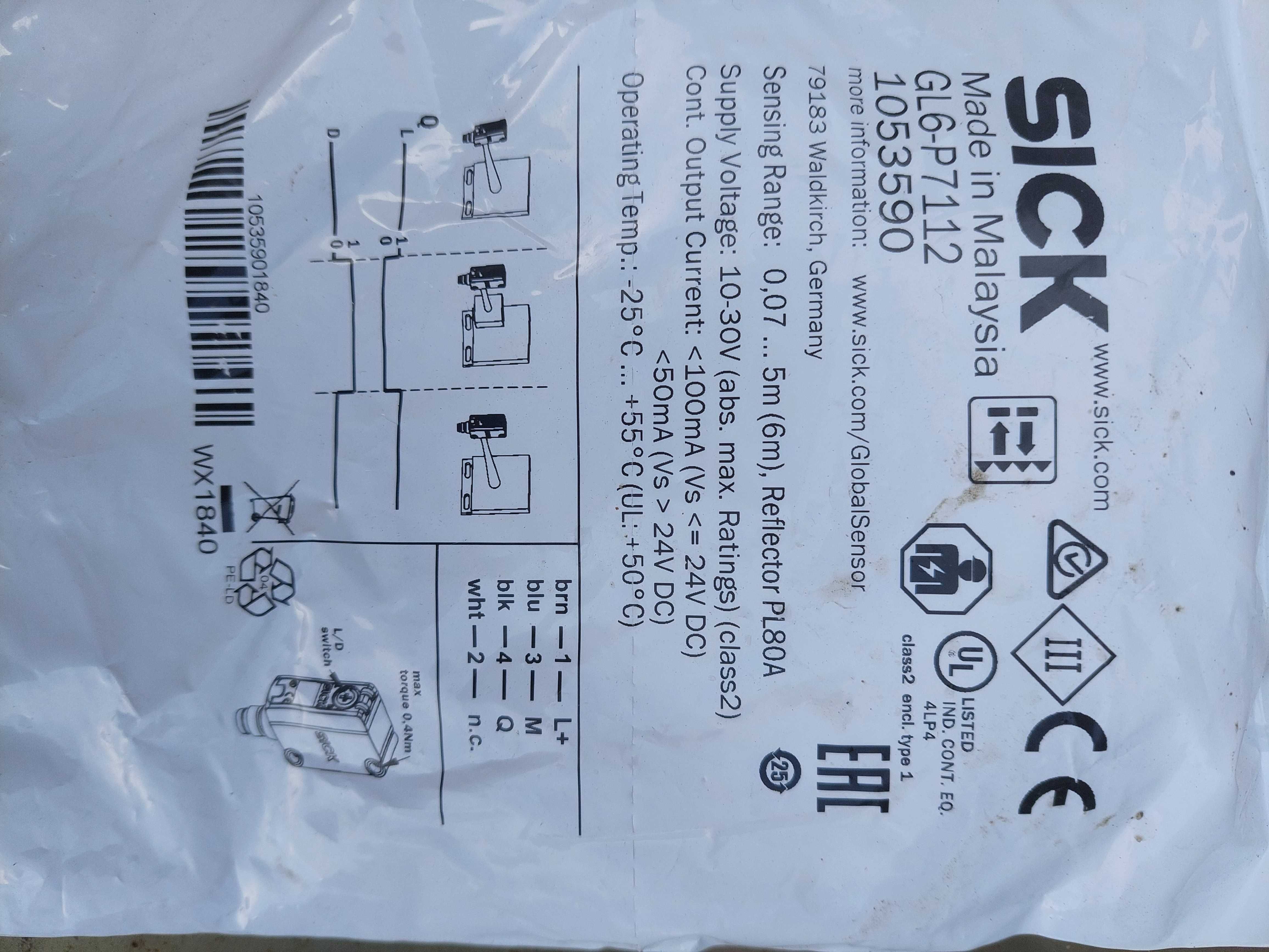 SICK GL6-P7112 Fotoprzekaźnik