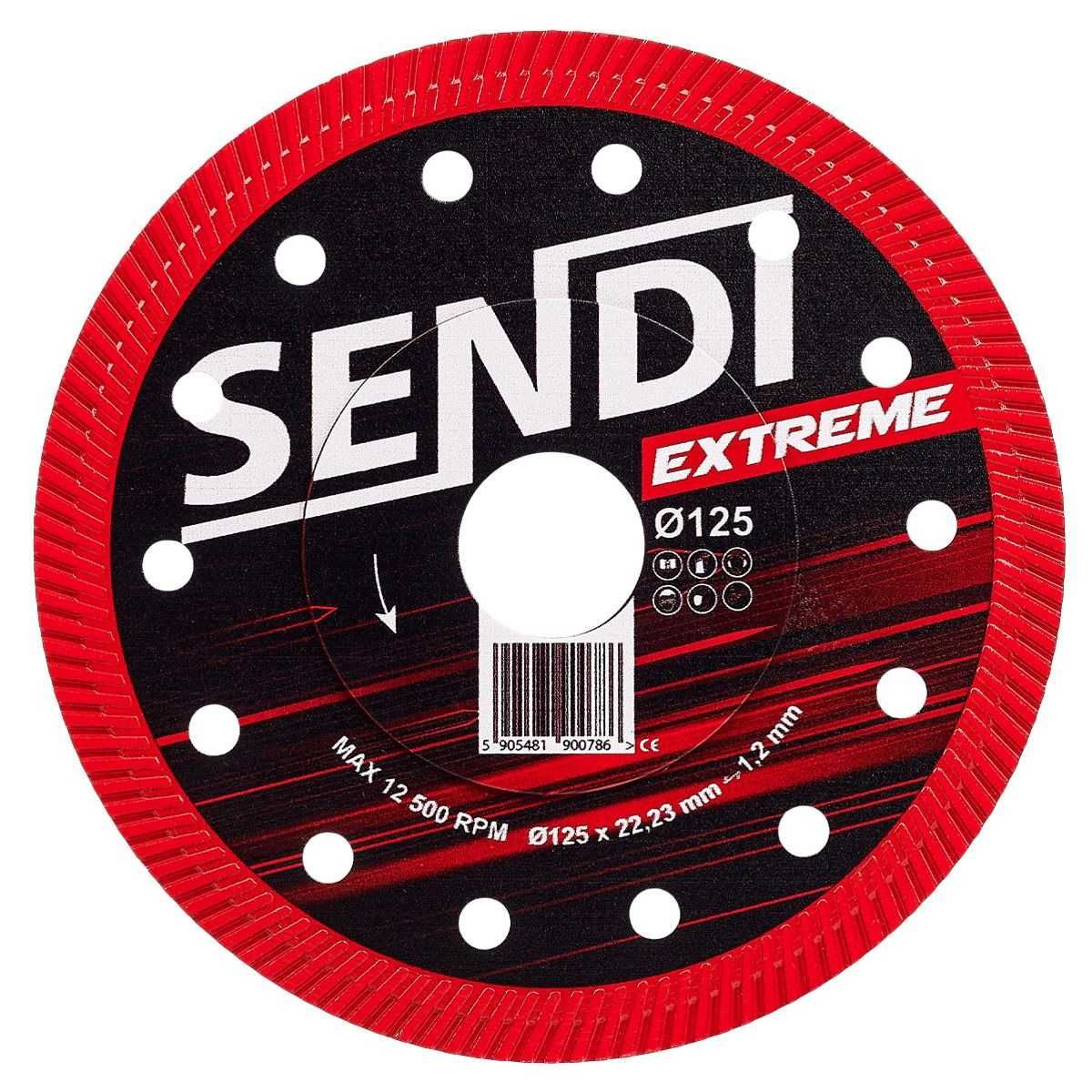 Tarcza diamentowa 125 mm do gresu SENDI EXTREME, gr. 1,2 mm Precyzyjna