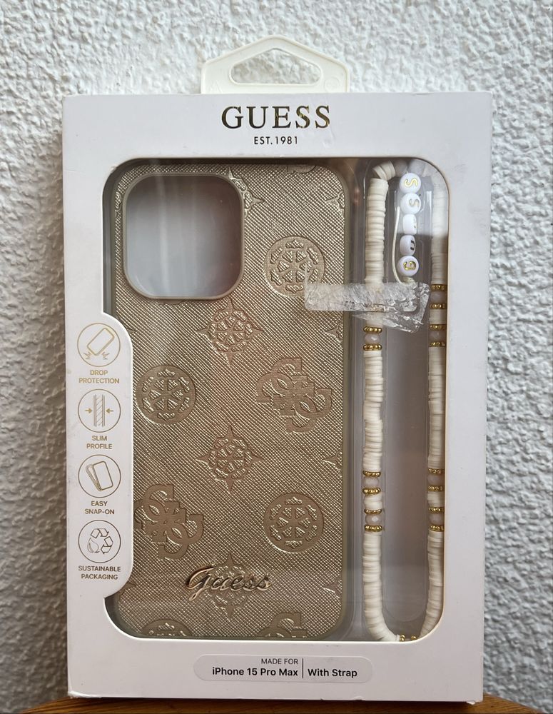 Guess złote logowane etui do Iphone 15 PRO MAX nowe w pudełku