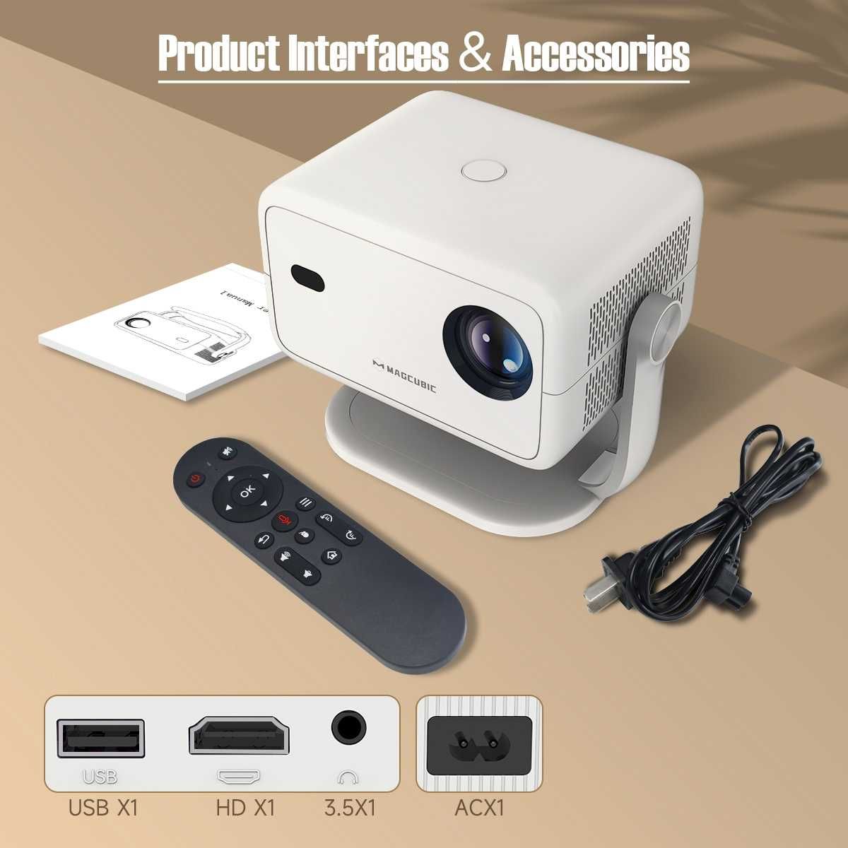 НОВЫЙ Проектор Magcubic L018 WiFi 4K Ultra HD с пультом управления