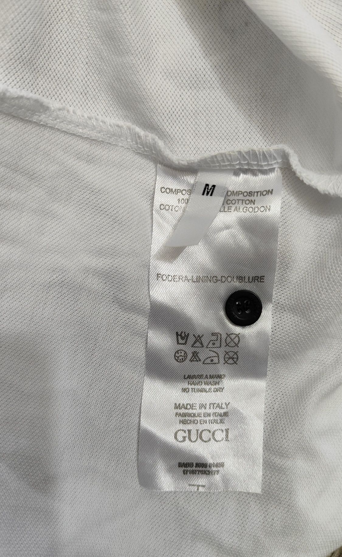 Футболка поло на пуговицах Gucci с пчелкой