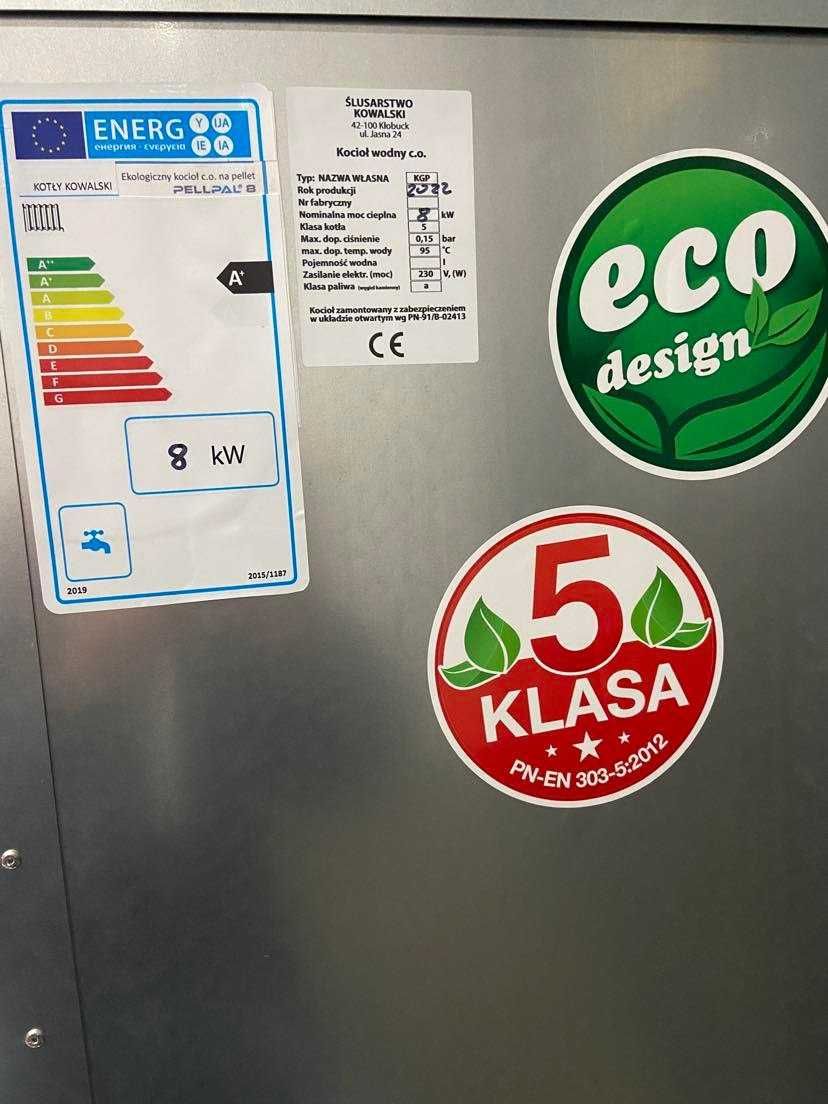 Kocioł Piec na PELLET 8 kW 5 Klasa EcoDesign ekoprojekt A+ do 100m2