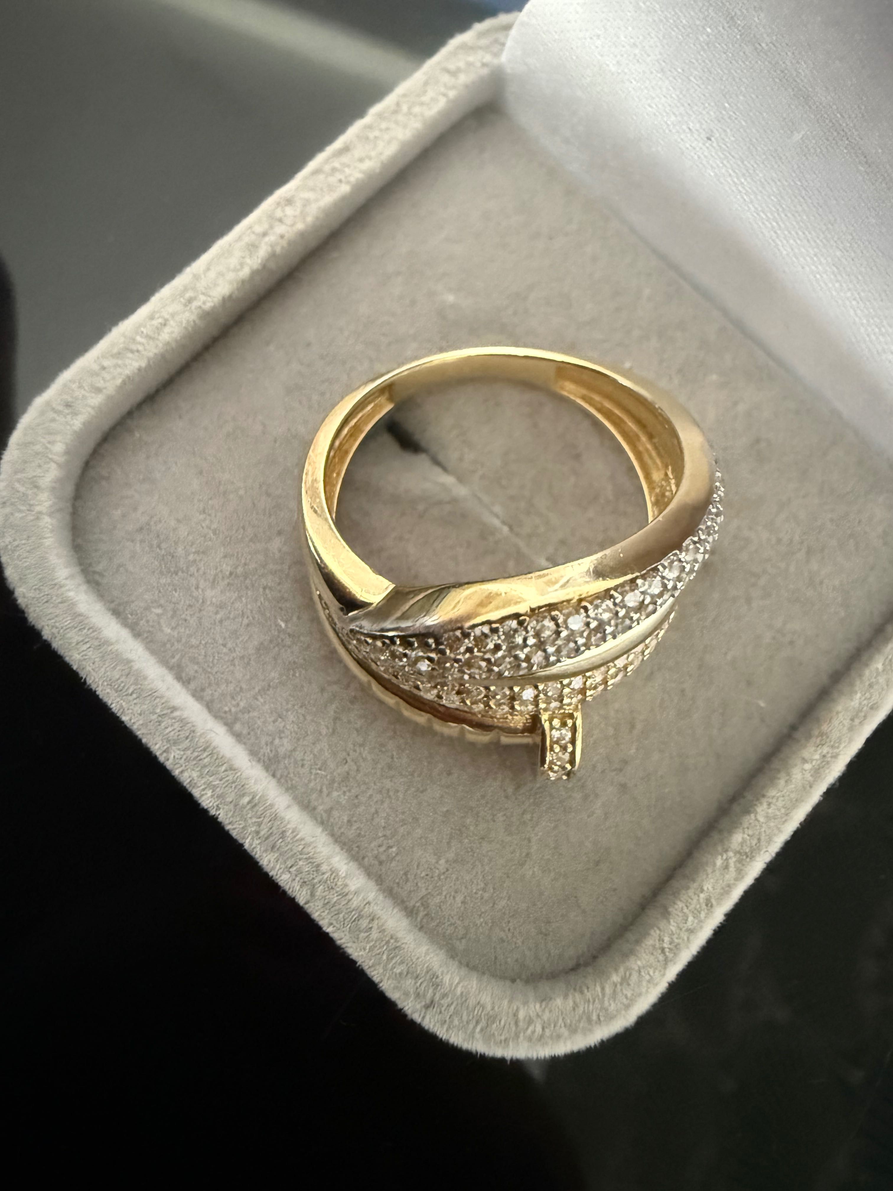 Pierścionek nowy Gwóźdź złoty 585 14 karat typu Cartier