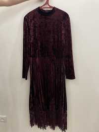 Велюрове бордове плаття Reserved
