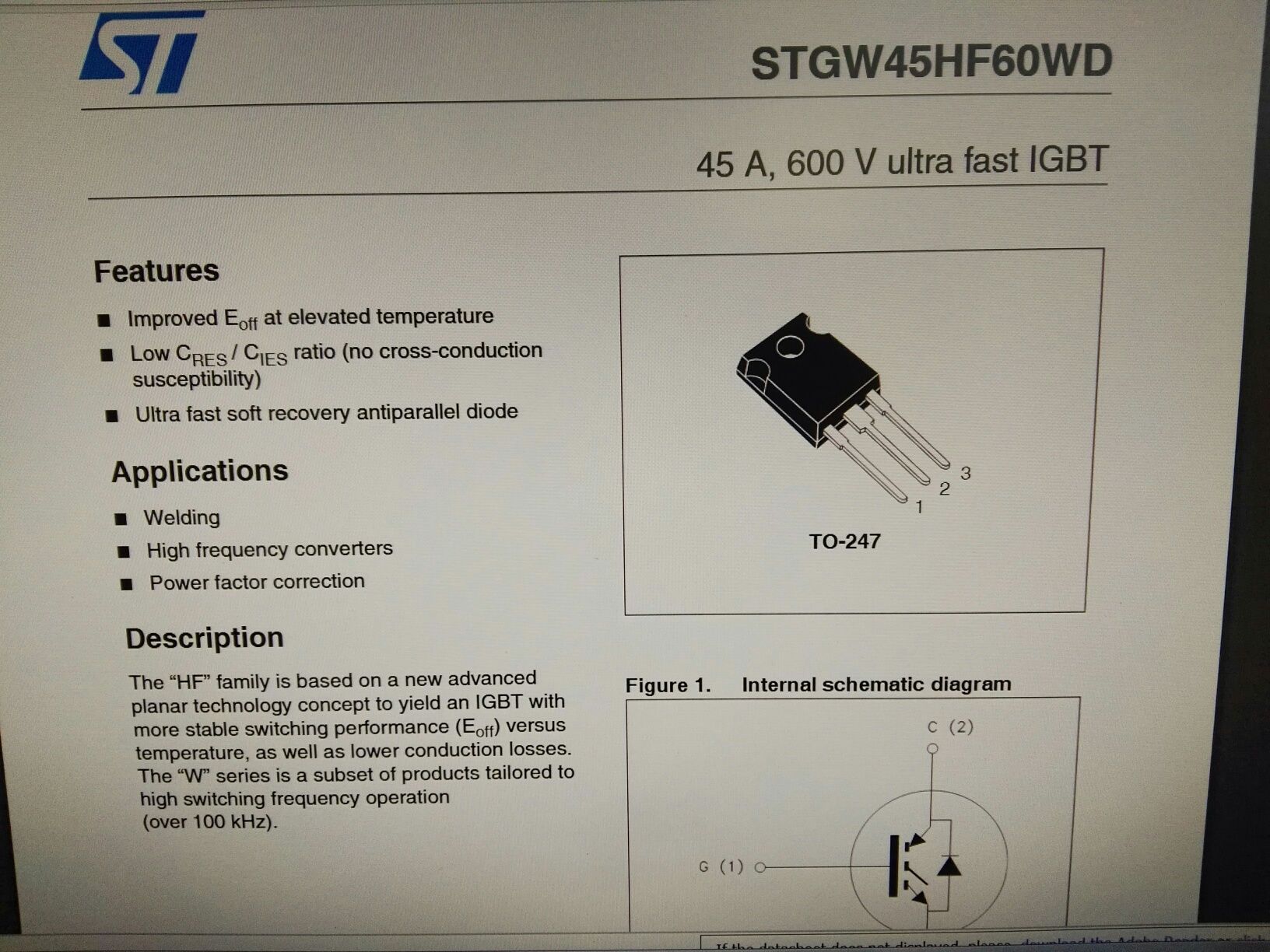 GW45HF60WD igbt 45Amp 600V