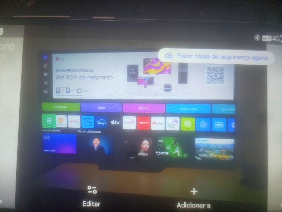 TV LG OLED 65 polegadas semi nova