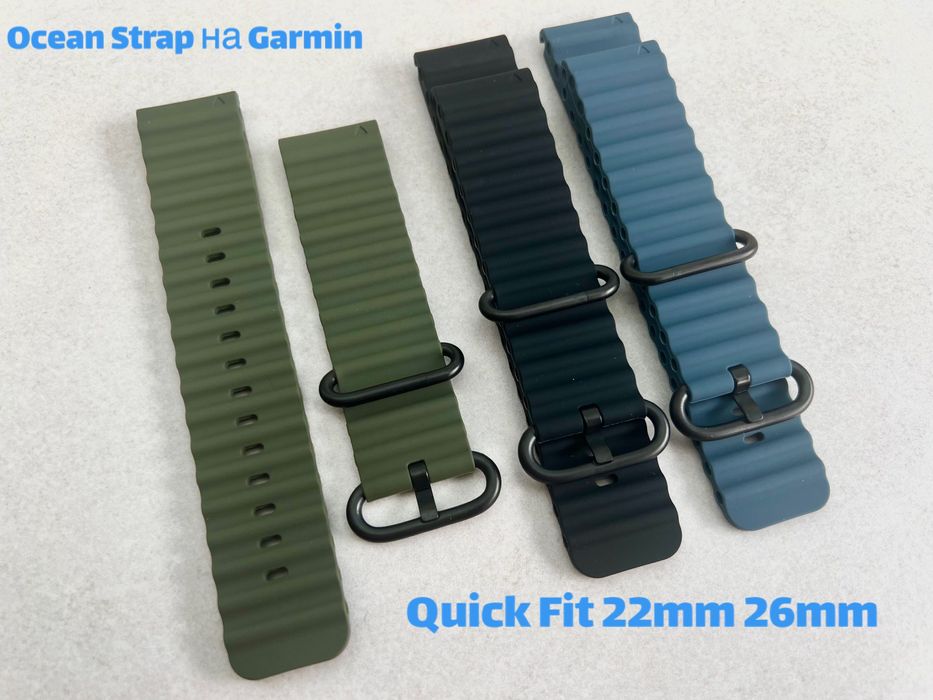 Ремінець Ocean strap на Garmin Quick Fit 22мм 26мм ремешок