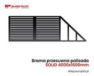 Brama przesuwna palisadowa SOLID 4000x1600 RAL9005 MAT