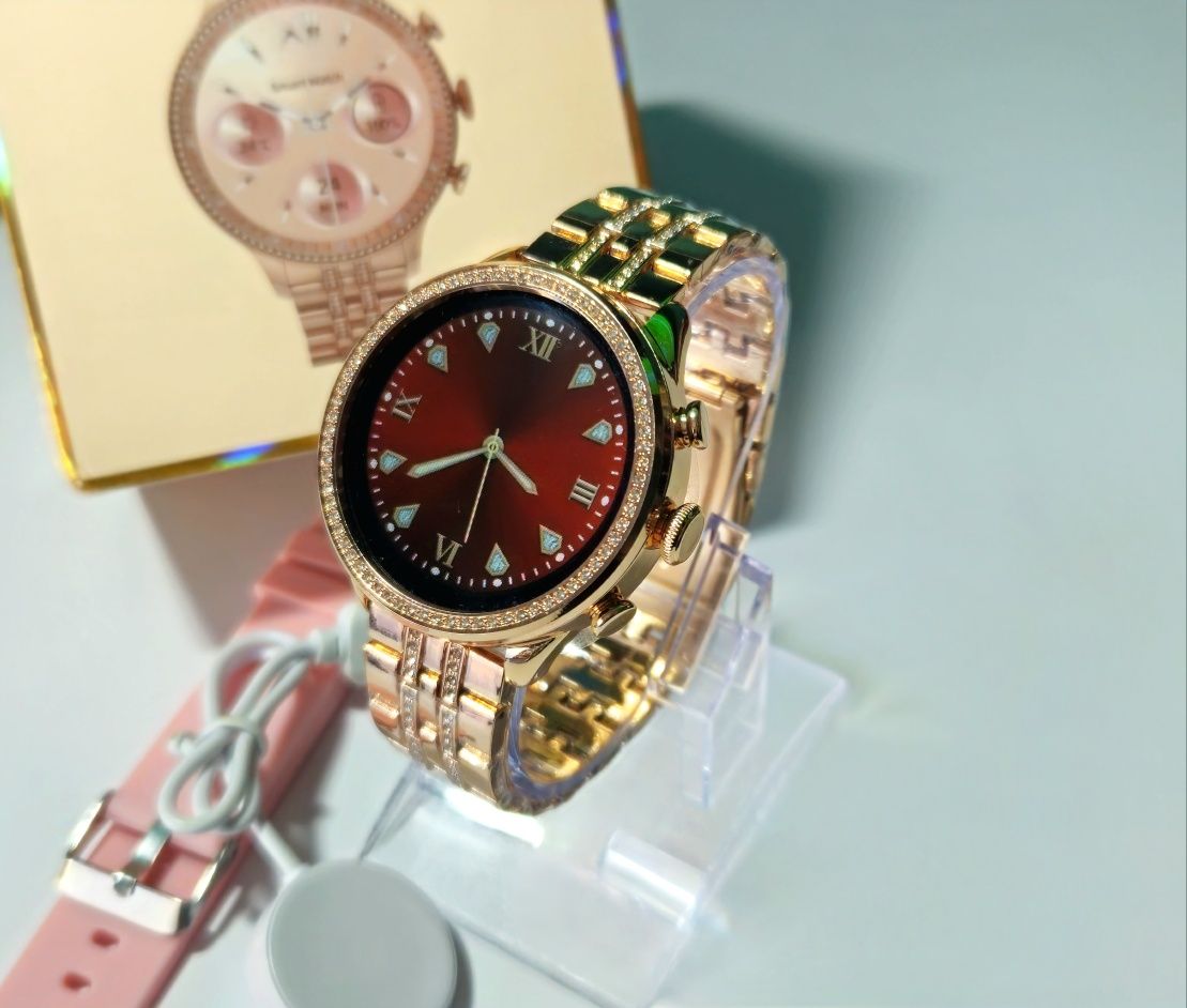 Elegancki Zegarek Damski - Smartwatch z Kryształkami