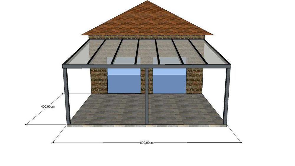 Zadaszenie tarasowe z aluminium / szkło przesuwne / darmowy projekt