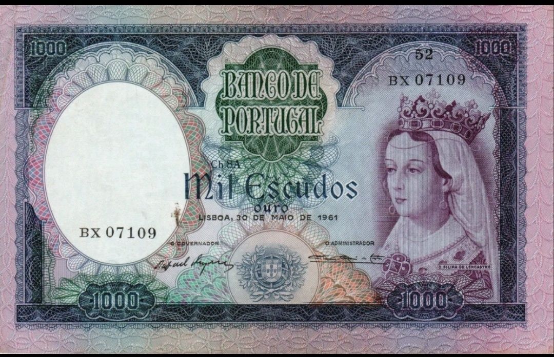 Nota 1000 Escudos 1961 em Muito bom estado