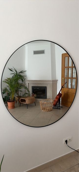 Espelho redondo IKEA 110 cm – moldura preta