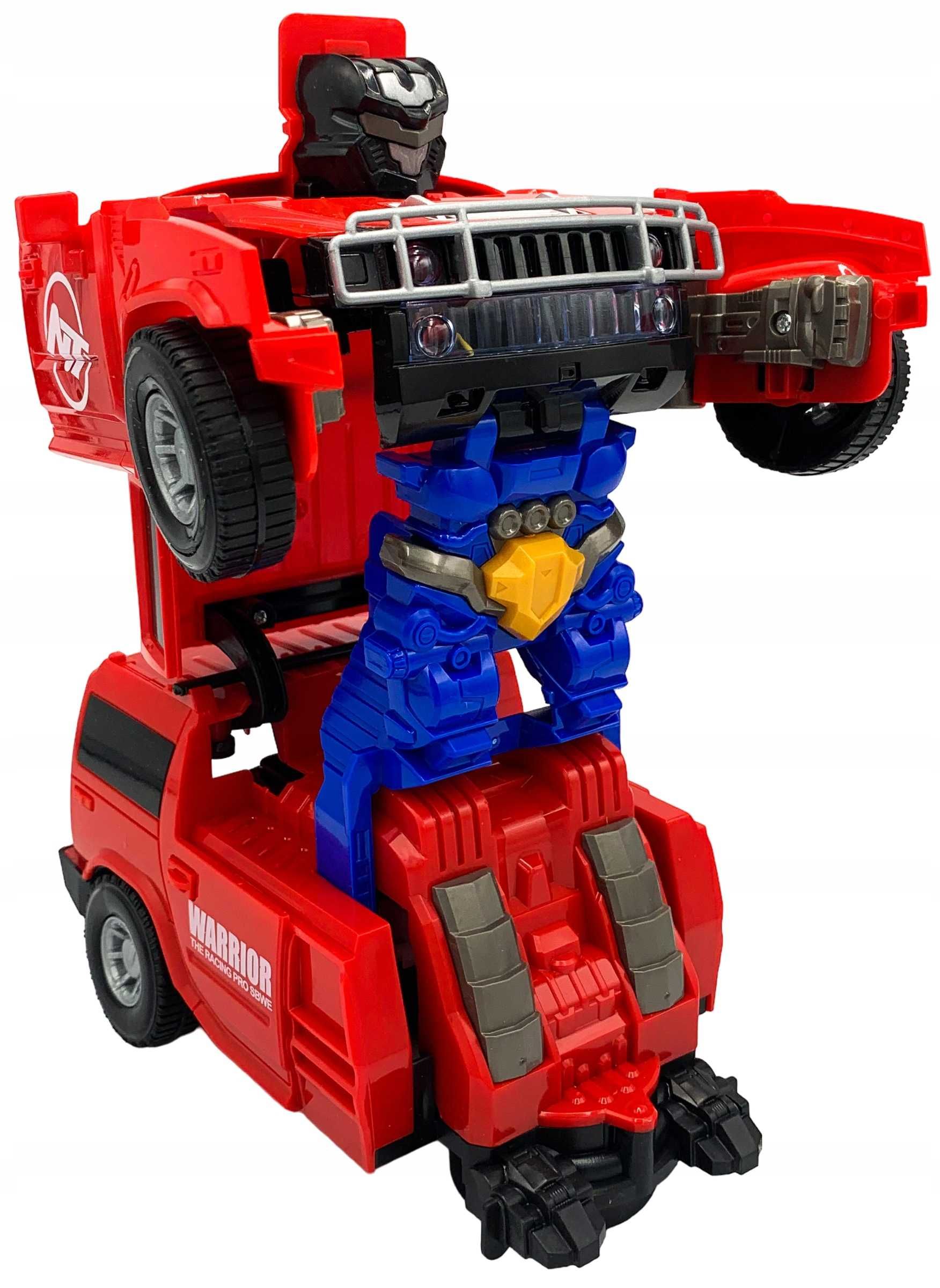 Auto robot na baterie przemienia się jeździ świeci samochód