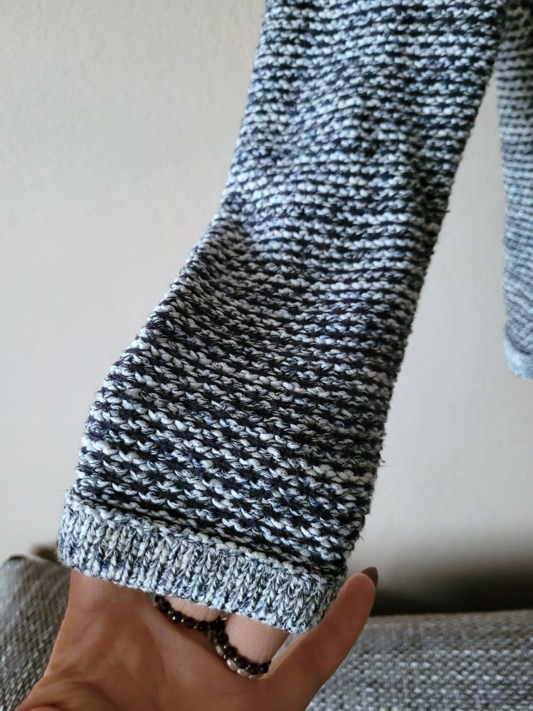 Melanżowy sweterek bawełniany kardigan z łezką przy dekolcie Brax XL