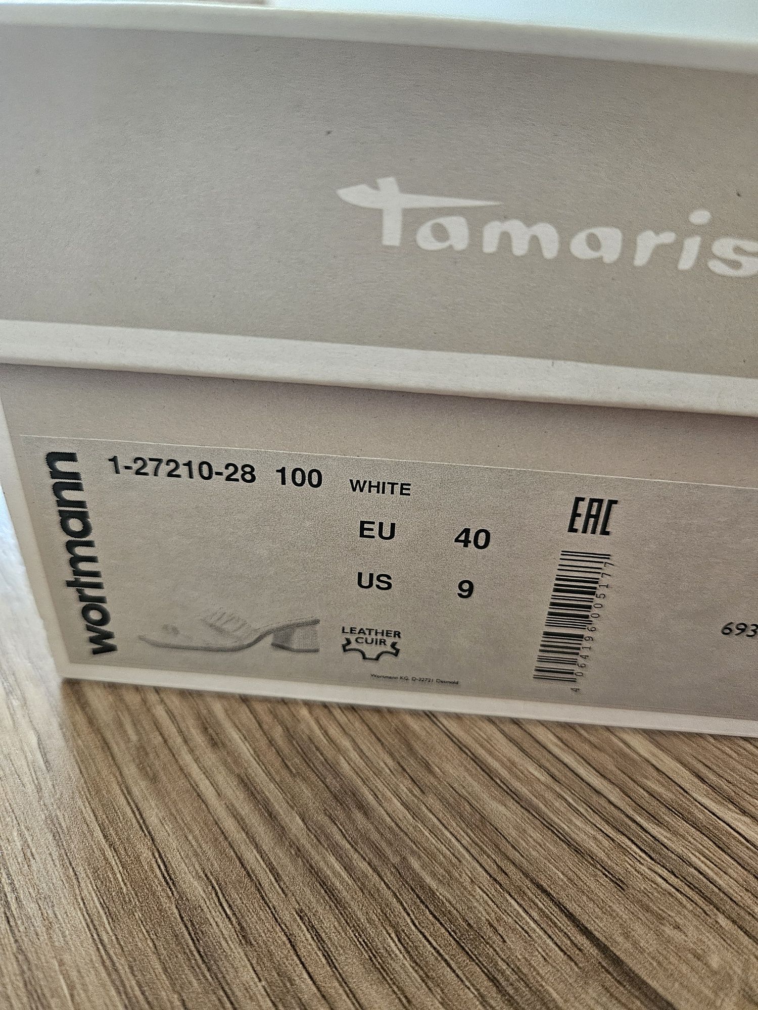 Białe klapki sandały Tamaris r. 40 NOWE