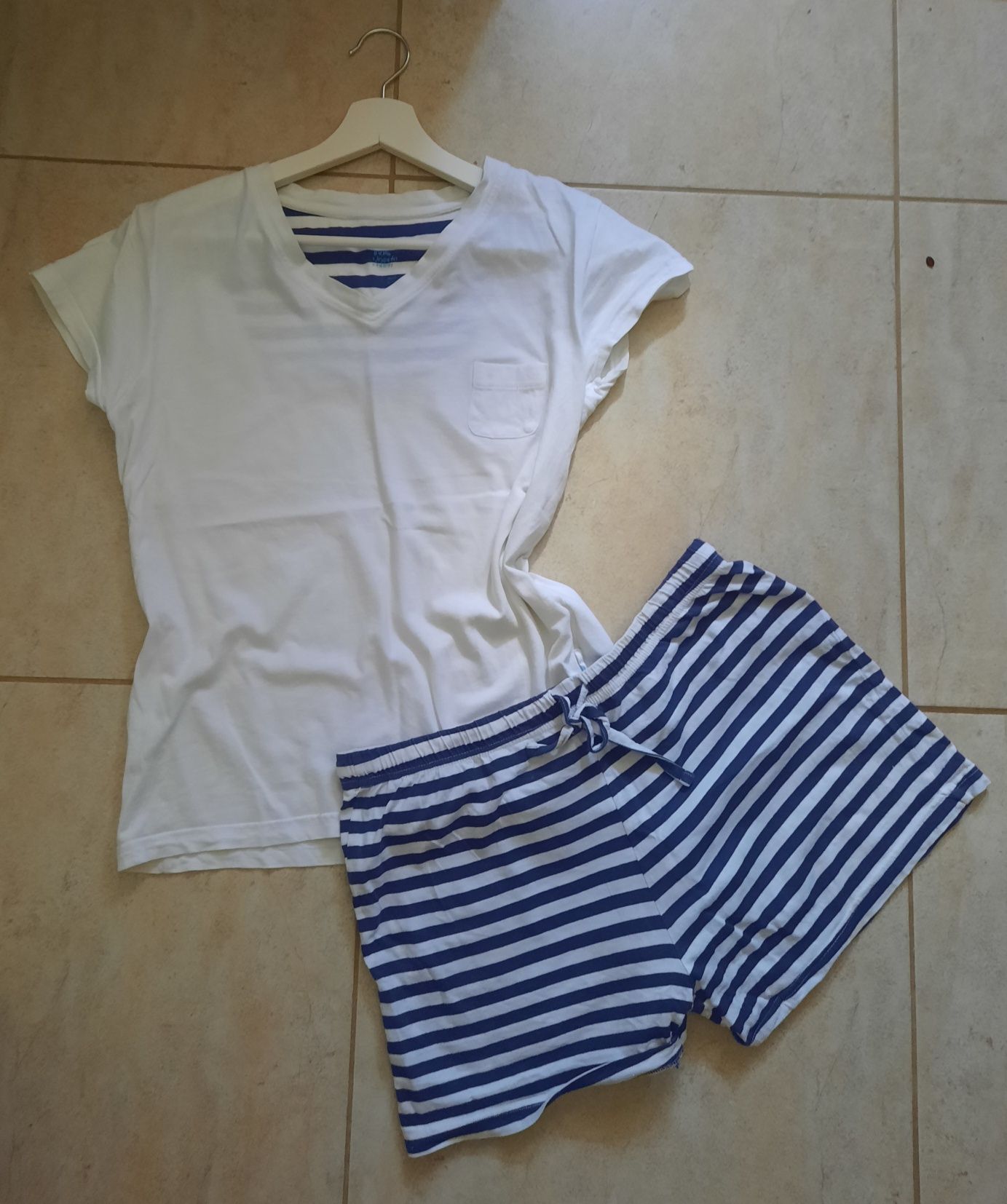 Piżama 36/38 S/M Esmara krótki rękaw marynarska koszulka i spodenki