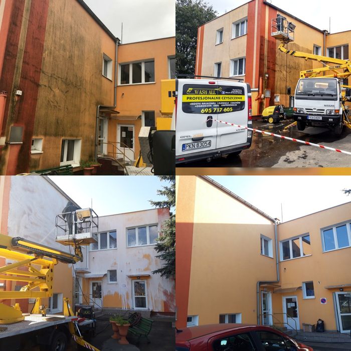 Mycie czyszczenie kostki brukowej elewacji dachów malowanie